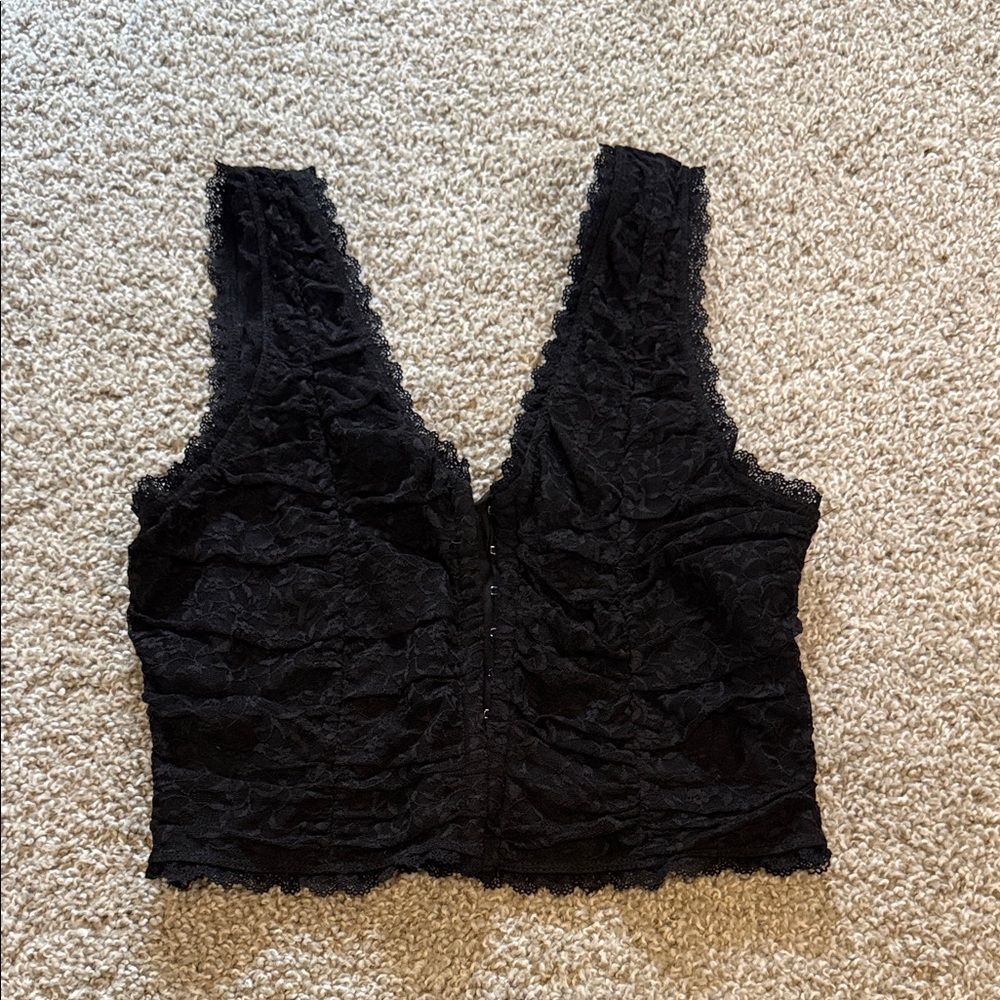 Elegant Black Lace Women's Top